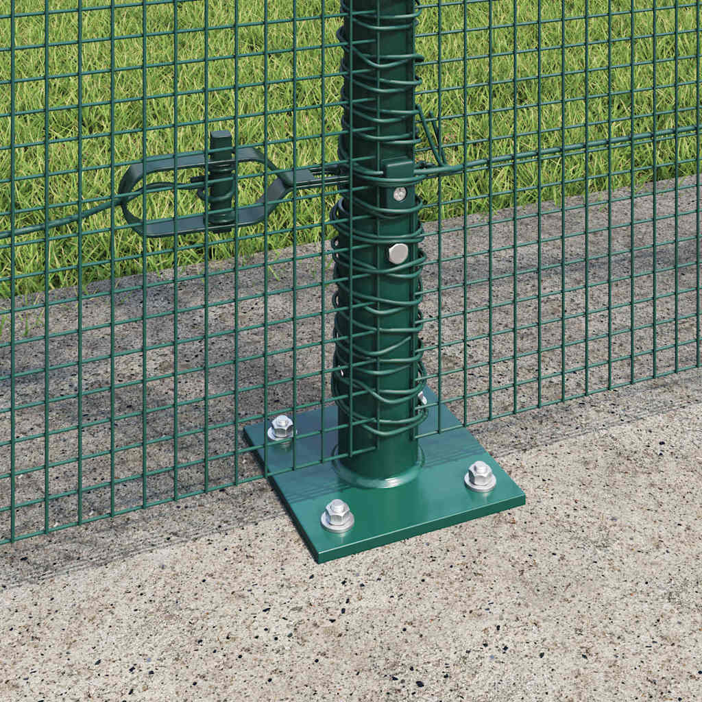 Fence with Posts Green 1.6 x 25 m Steel