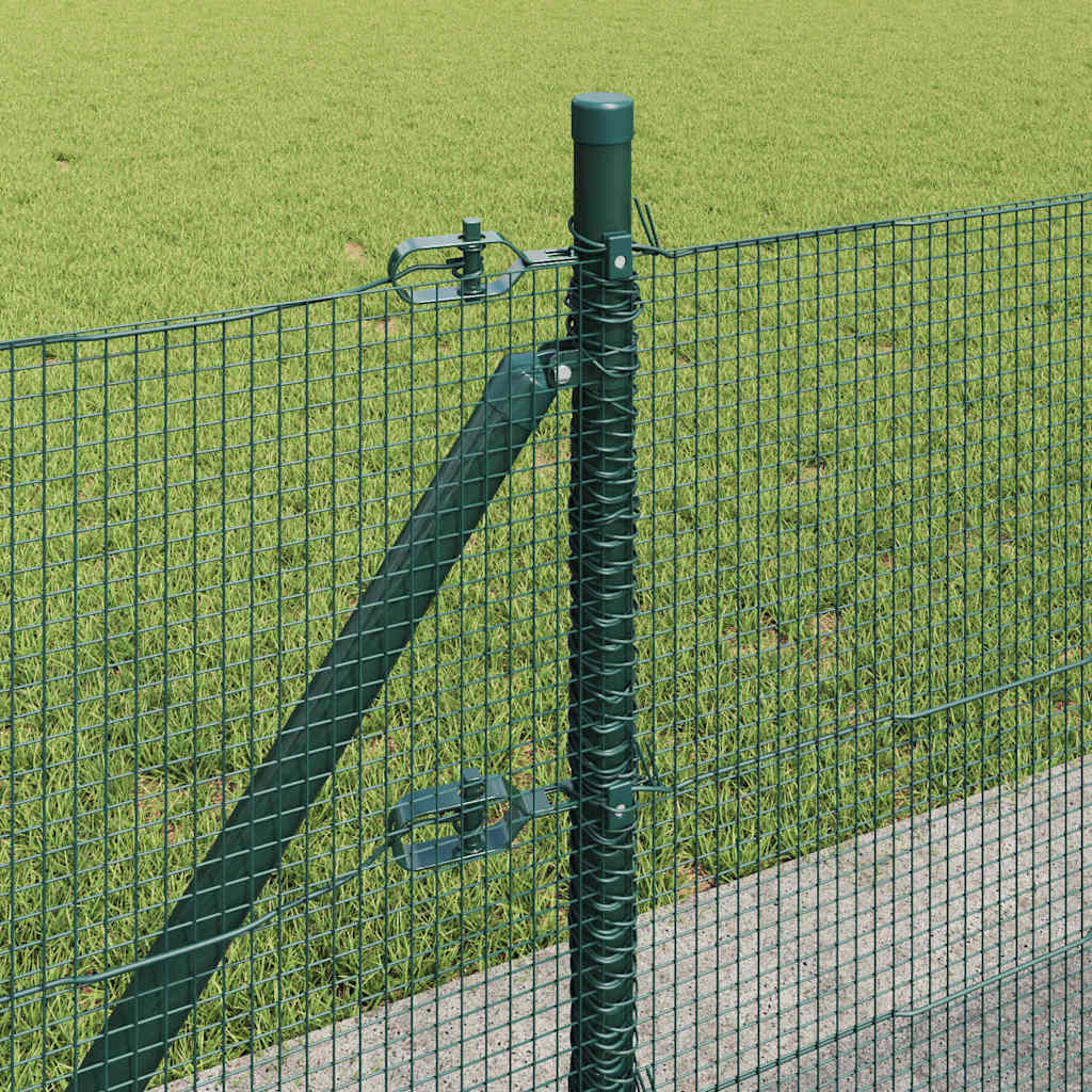 Fence with Posts Green 0.6 x 50 m Steel
