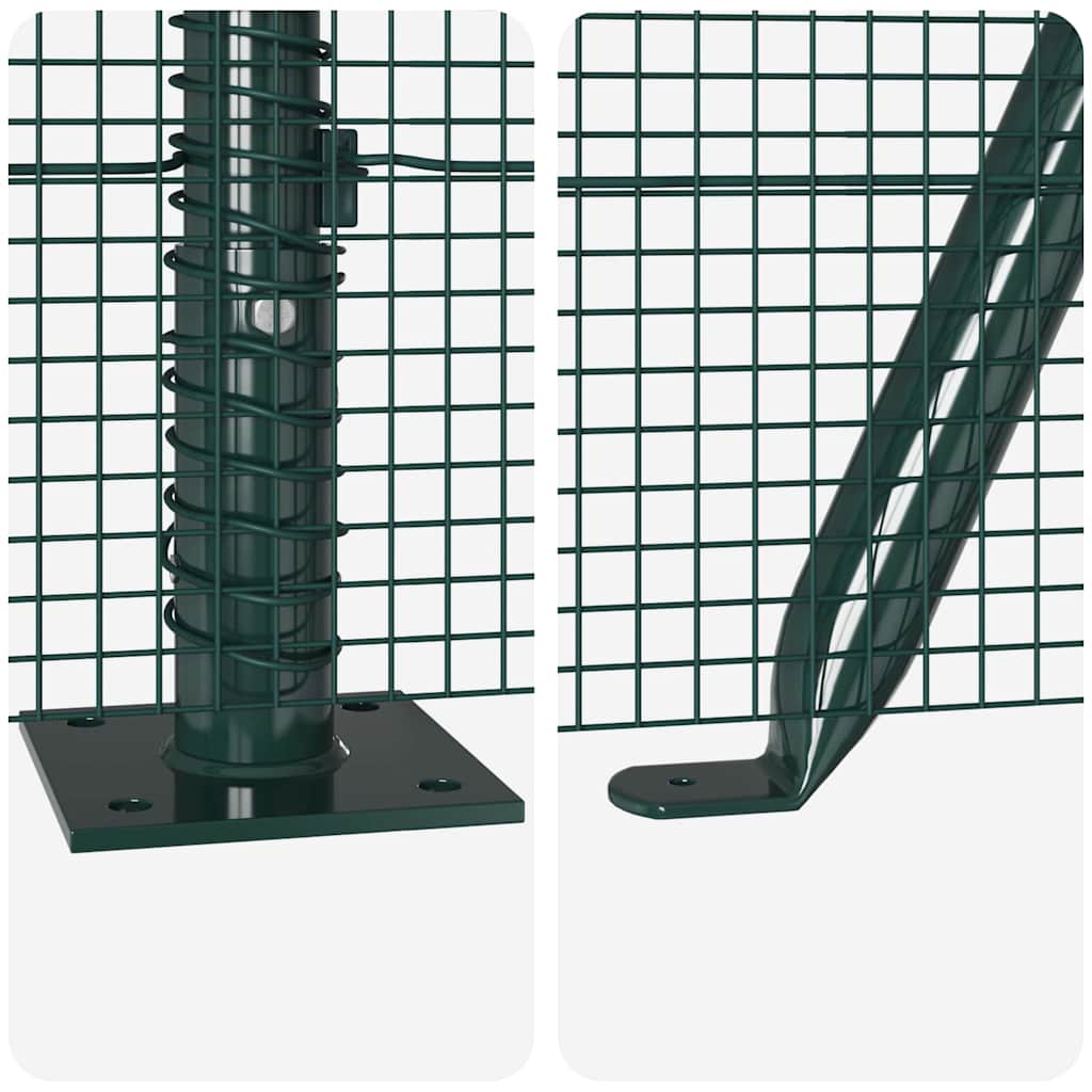 Fence with Posts Green 0.8 x 50 m Steel