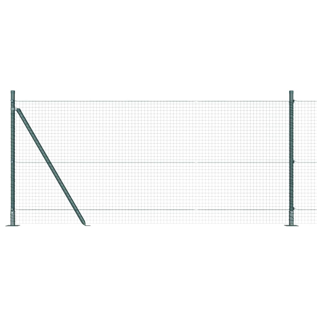 Fence with Posts Green 0.8 x 50 m Steel