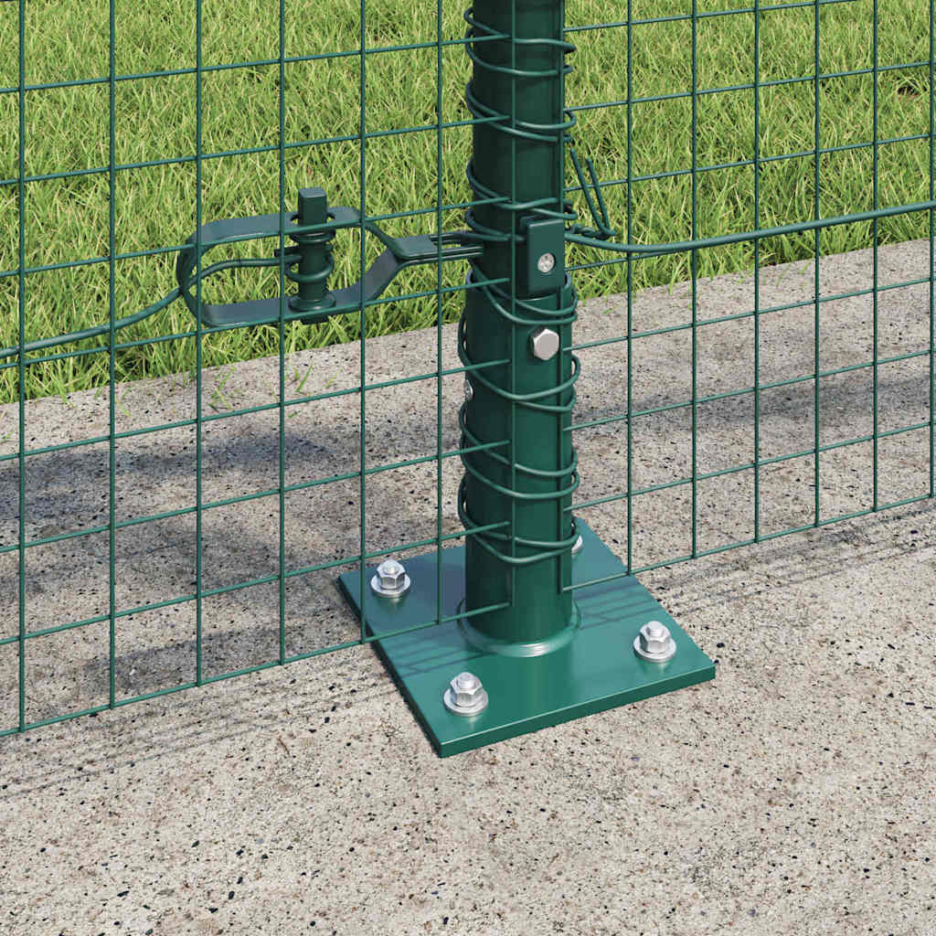Fence with Posts Green 1 x 50 m Steel