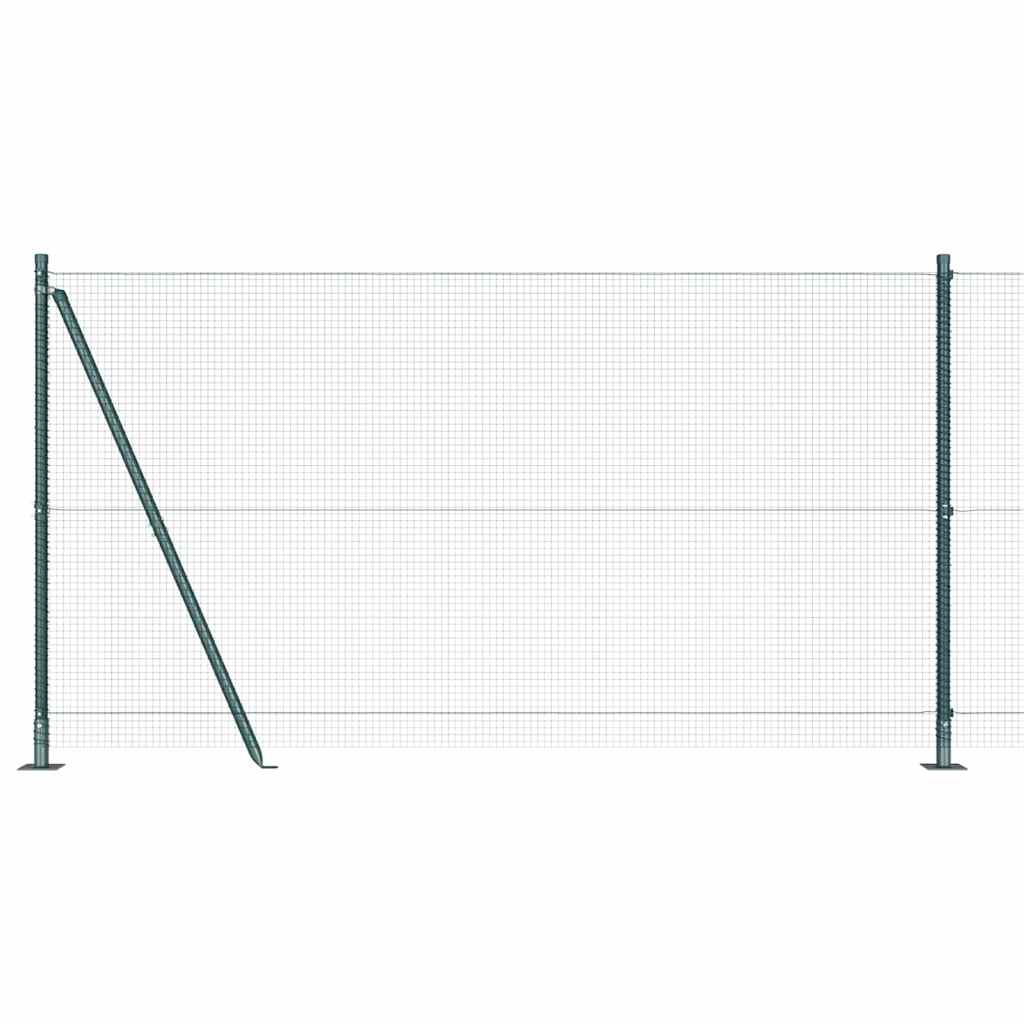 Fence with Posts Green 1.2 x 50 m Steel