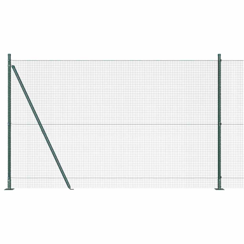 Fence with Posts Green 1.4 x 50 m Steel