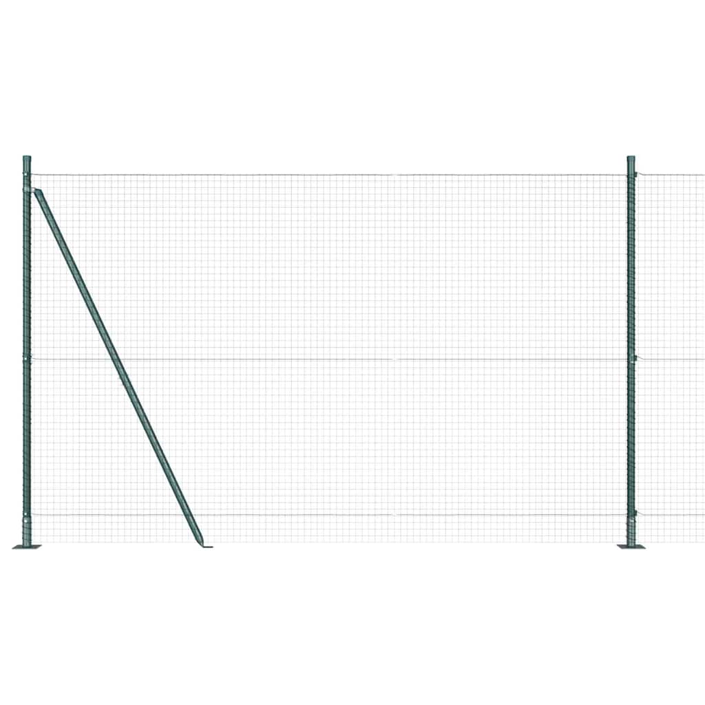 Fence with Posts Green 1.4 x 50 m Steel
