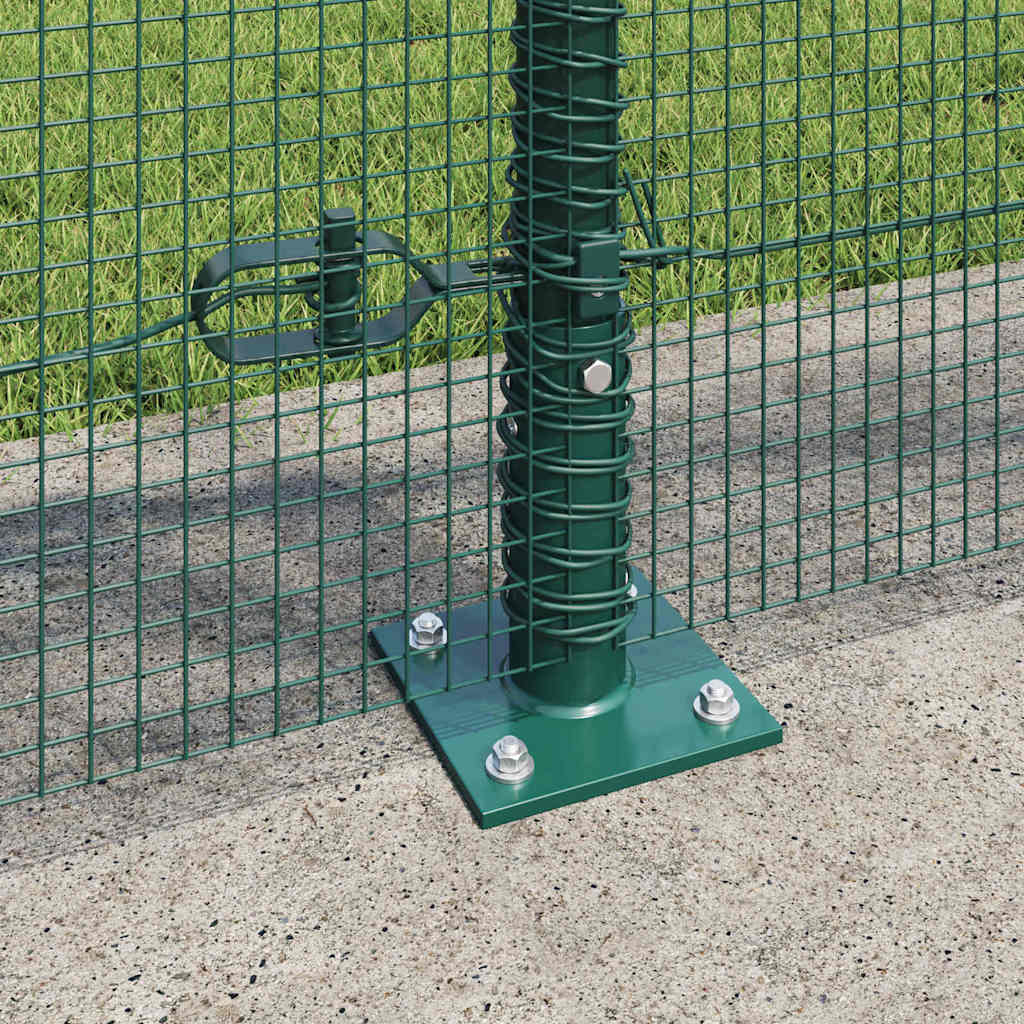 Fence with Posts Green 0.8 x 100 m Steel