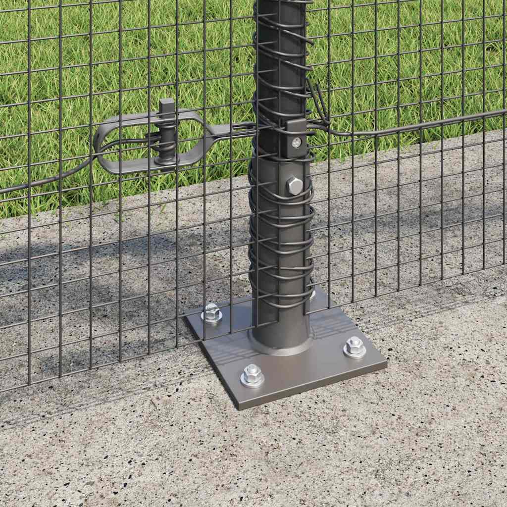 Fence with Posts Grey 0.8 x 10 m Steel