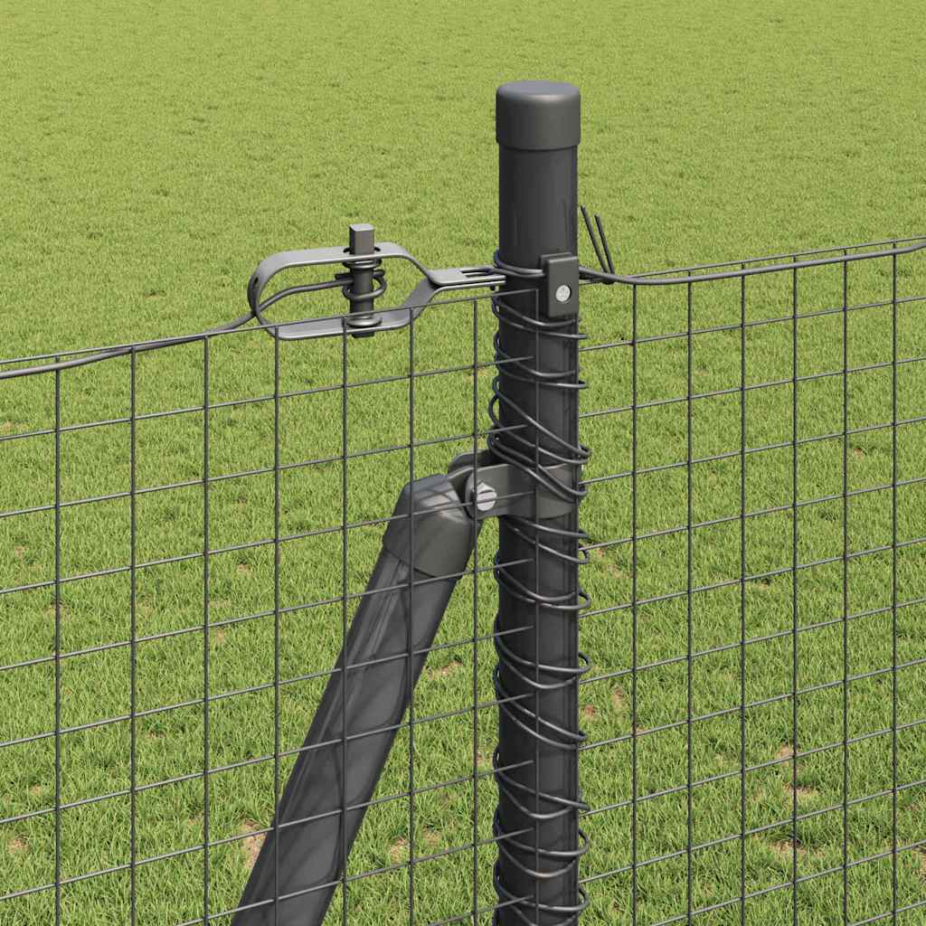 Fence with Posts Grey 1.4 x 10 m Steel