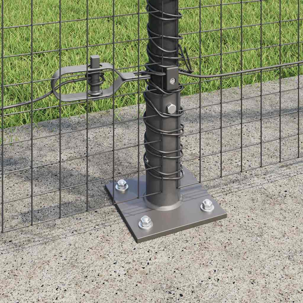 Fence with Posts Grey 1.5 x 10 m Steel