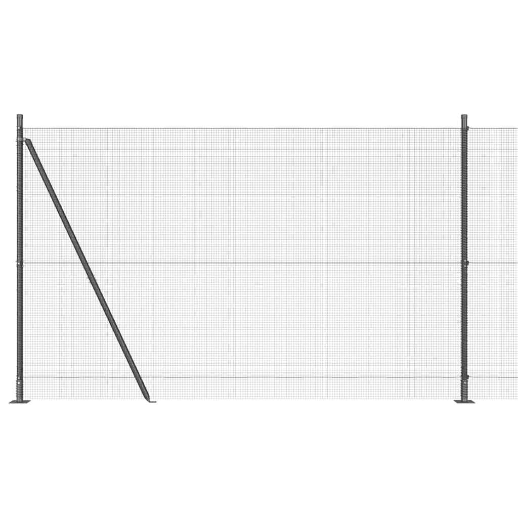 Fence with Posts Grey 1.6 x 10 m Steel