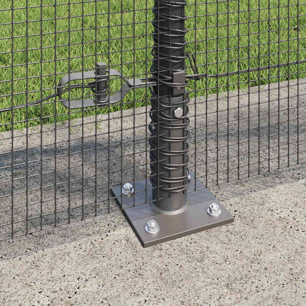 Fence with Posts Grey 0.8 x 50 m Steel