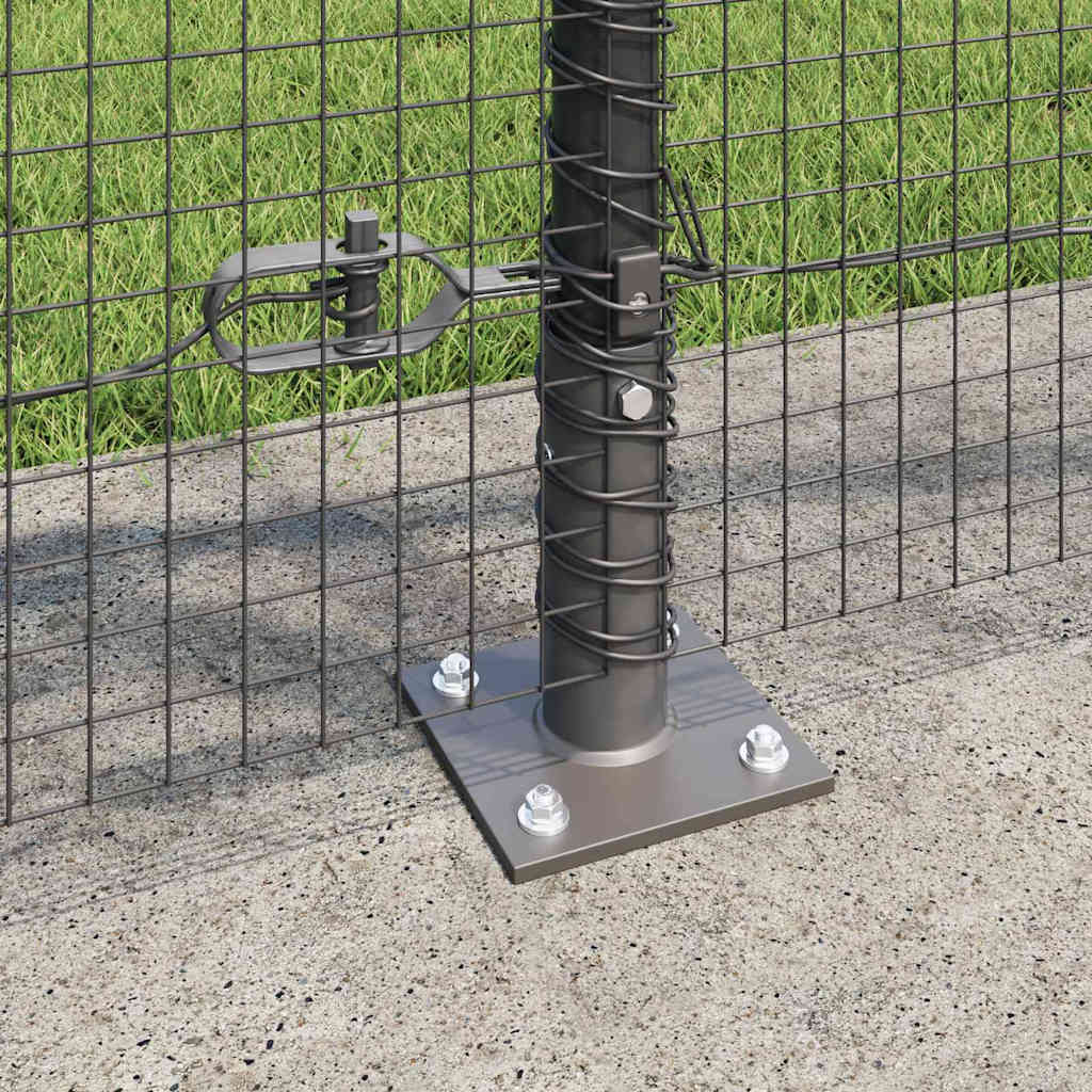 Fence with Posts Grey 0.8 x 50 m Steel