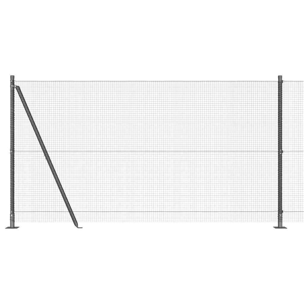 Fence with Posts Grey 1.2 x 50 m Steel