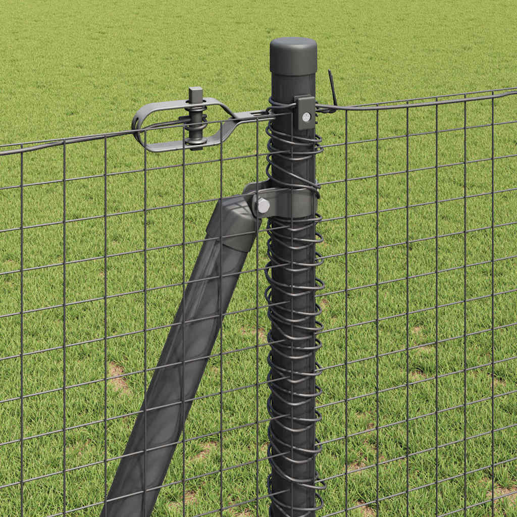 Fence with Posts Grey 1.2 x 50 m Steel