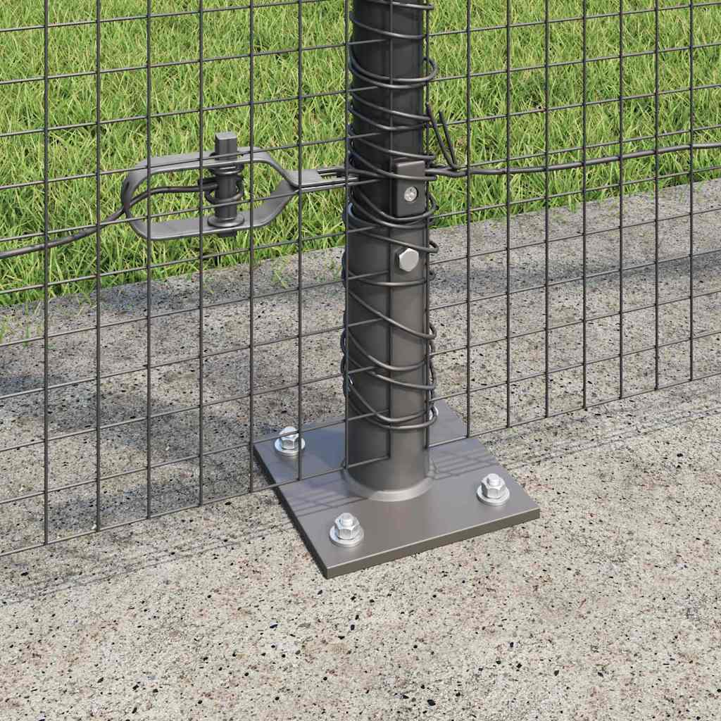 Fence with Posts Grey 1.4 x 50 m Steel