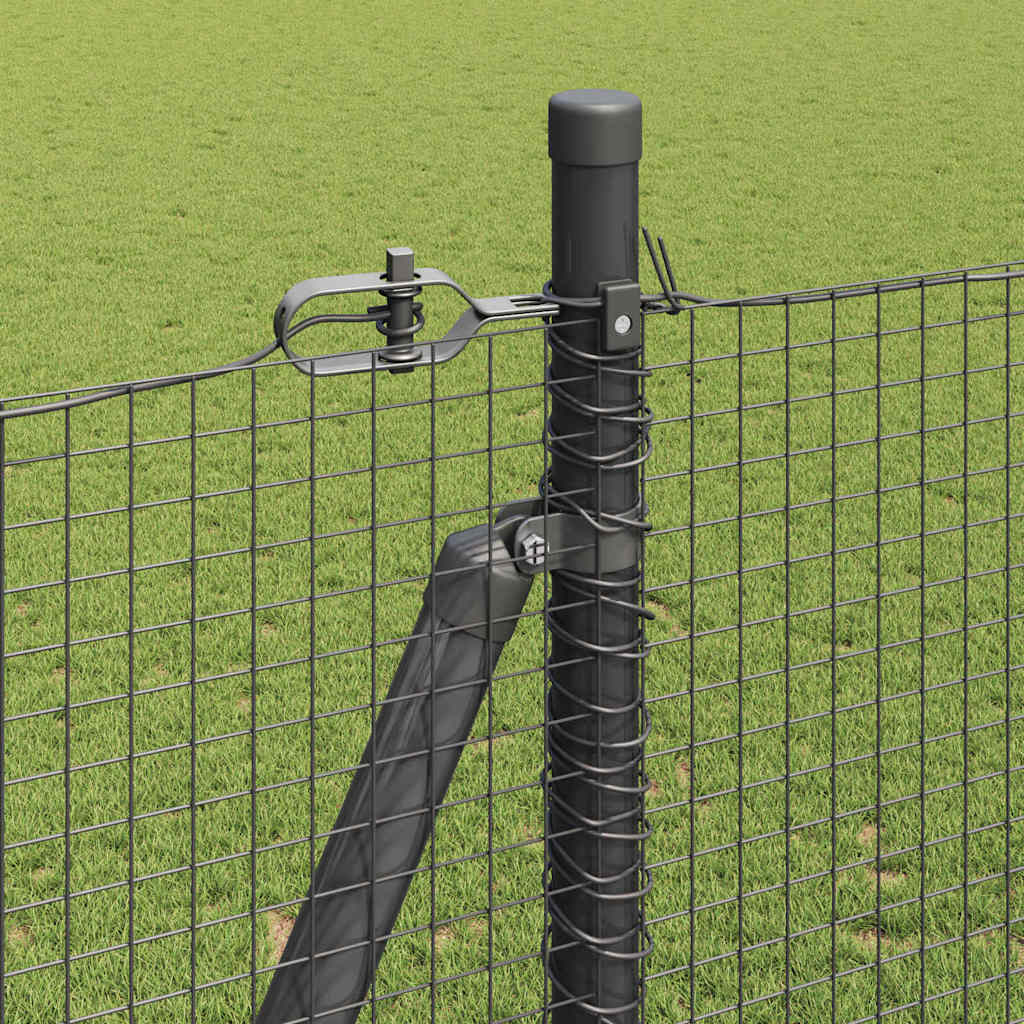 Fence with Posts Grey 1.4 x 50 m Steel