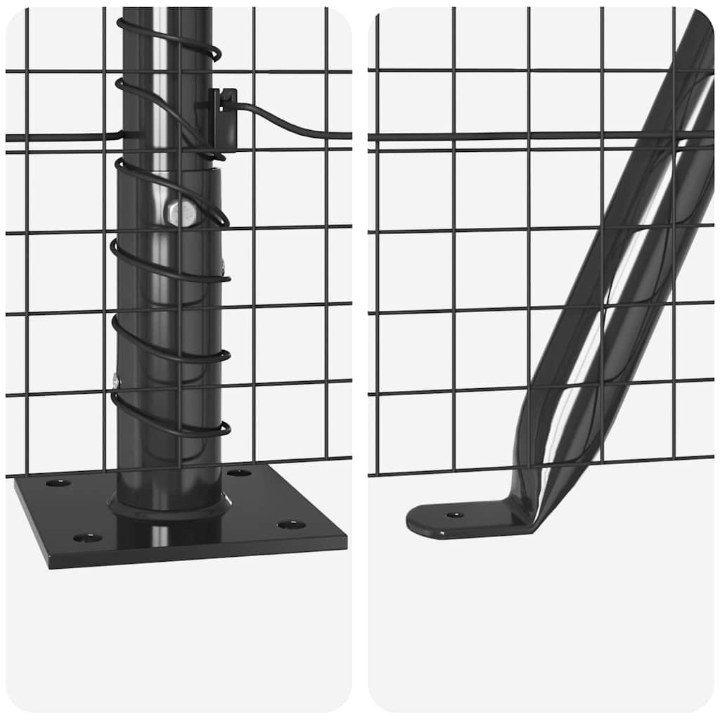 Fence with Posts Grey 0.6 x 100 m Steel
