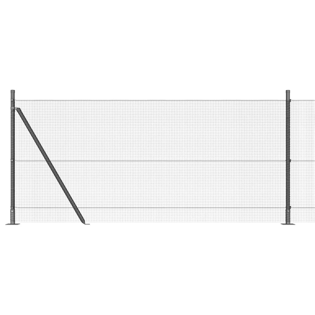 Fence with Posts Grey 1 x 100 m Steel