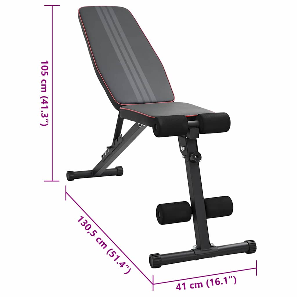 Weight Bench Manual Black 131 x 41 x 110 cm Steel