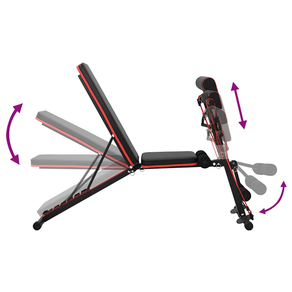 Weight Bench Manual Black 132 x 54 x 100 cm Steel