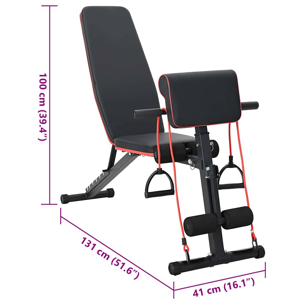 Weight Bench Manual Black 132 x 54 x 100 cm Steel