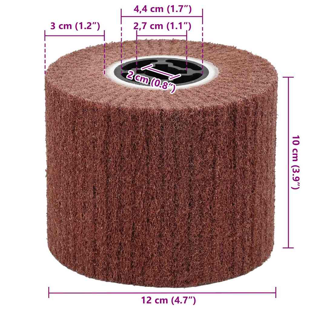 Sanding Rollers 3 pcs Brown 12 x 12 x 10 cm Synthetic fibre