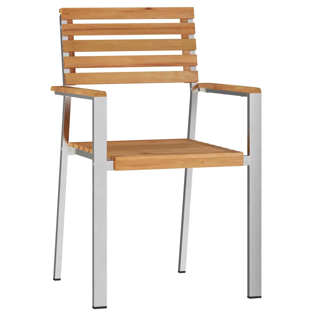 Garden Chair 2 pcs Brown 56 x 54.5 x 87cm Solid Teak wood