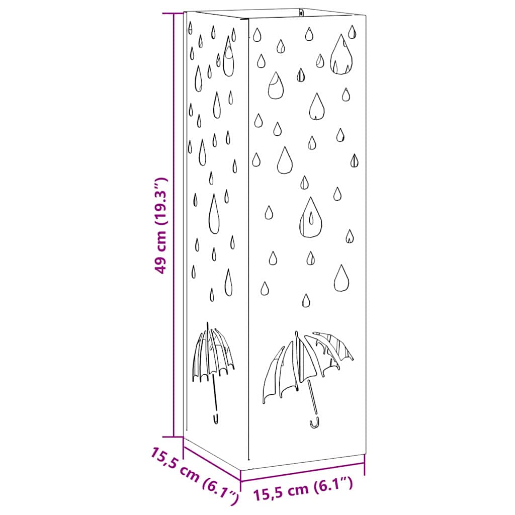 Umbrella Stand Pink 15.5 x 15.5 x 49 cm Metal