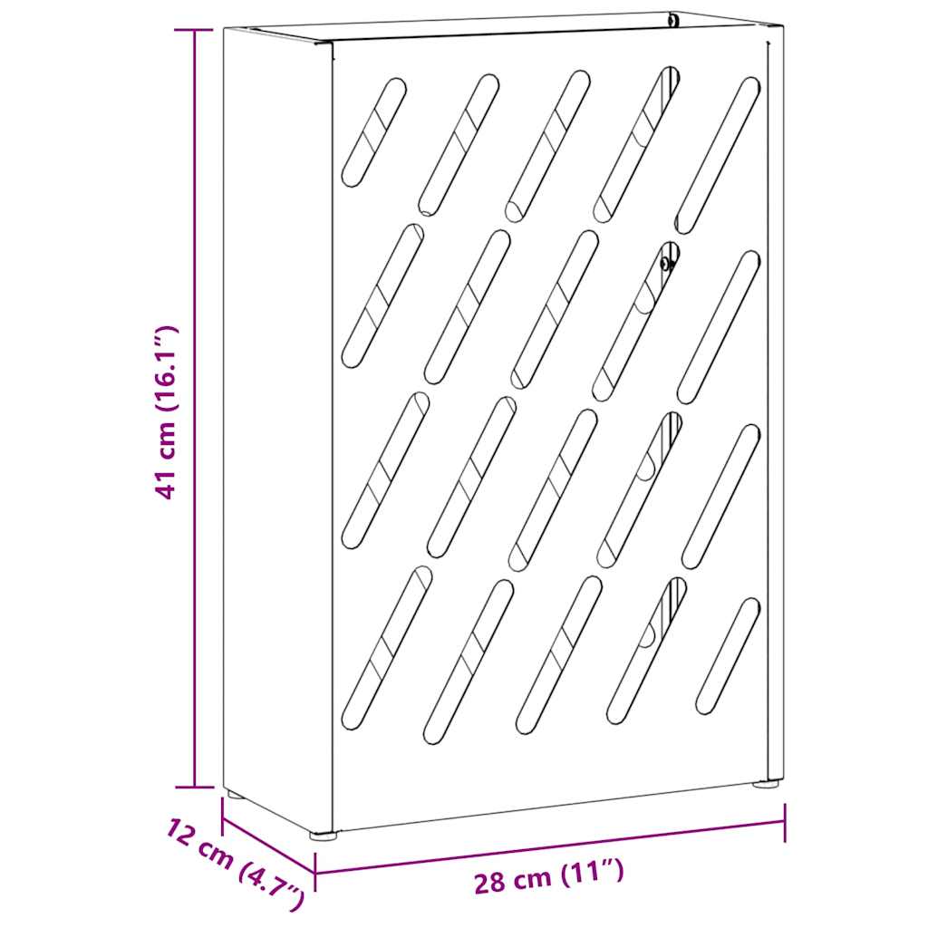 Umbrella Stand with Storage White 28 x 12 x 41 cm Steel