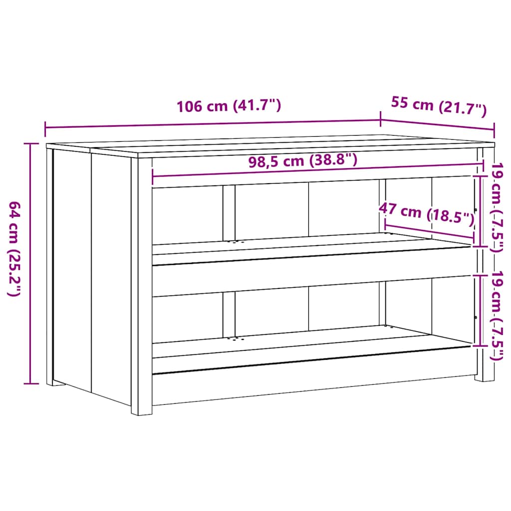 Kitchen Cabinet White 106 x 55 x 64 cm Solid Pine wood