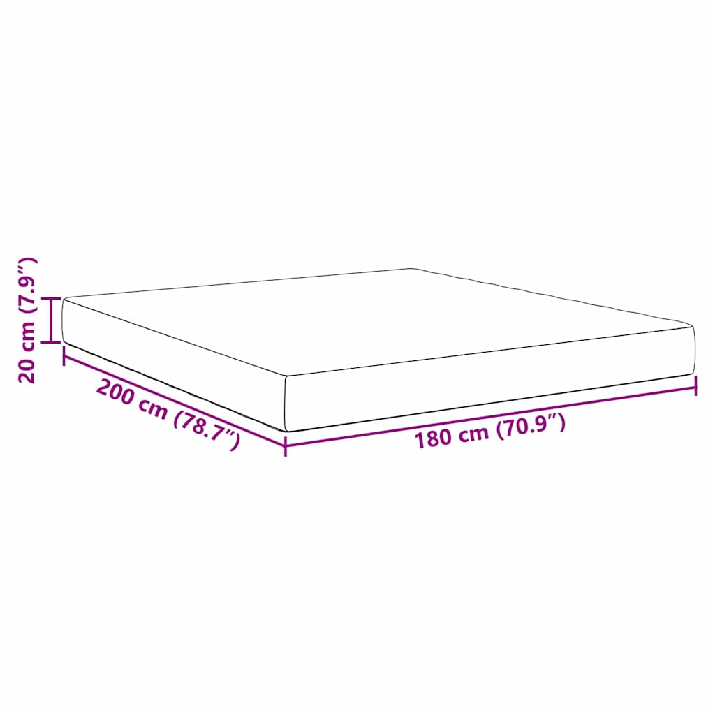 Bed Mattress with Mattress Light Grey 180 x 200 cm Fabric