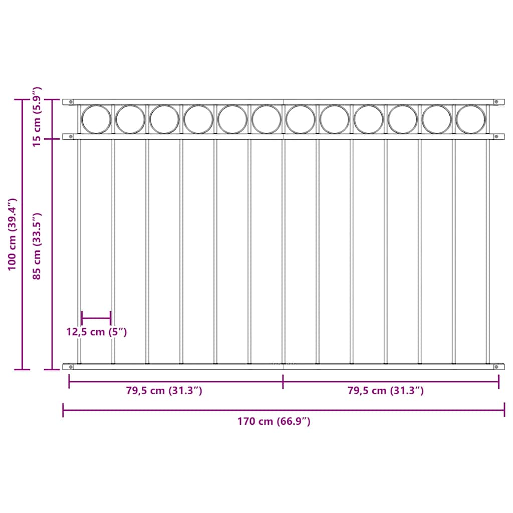 Garden Fence Grey Steel