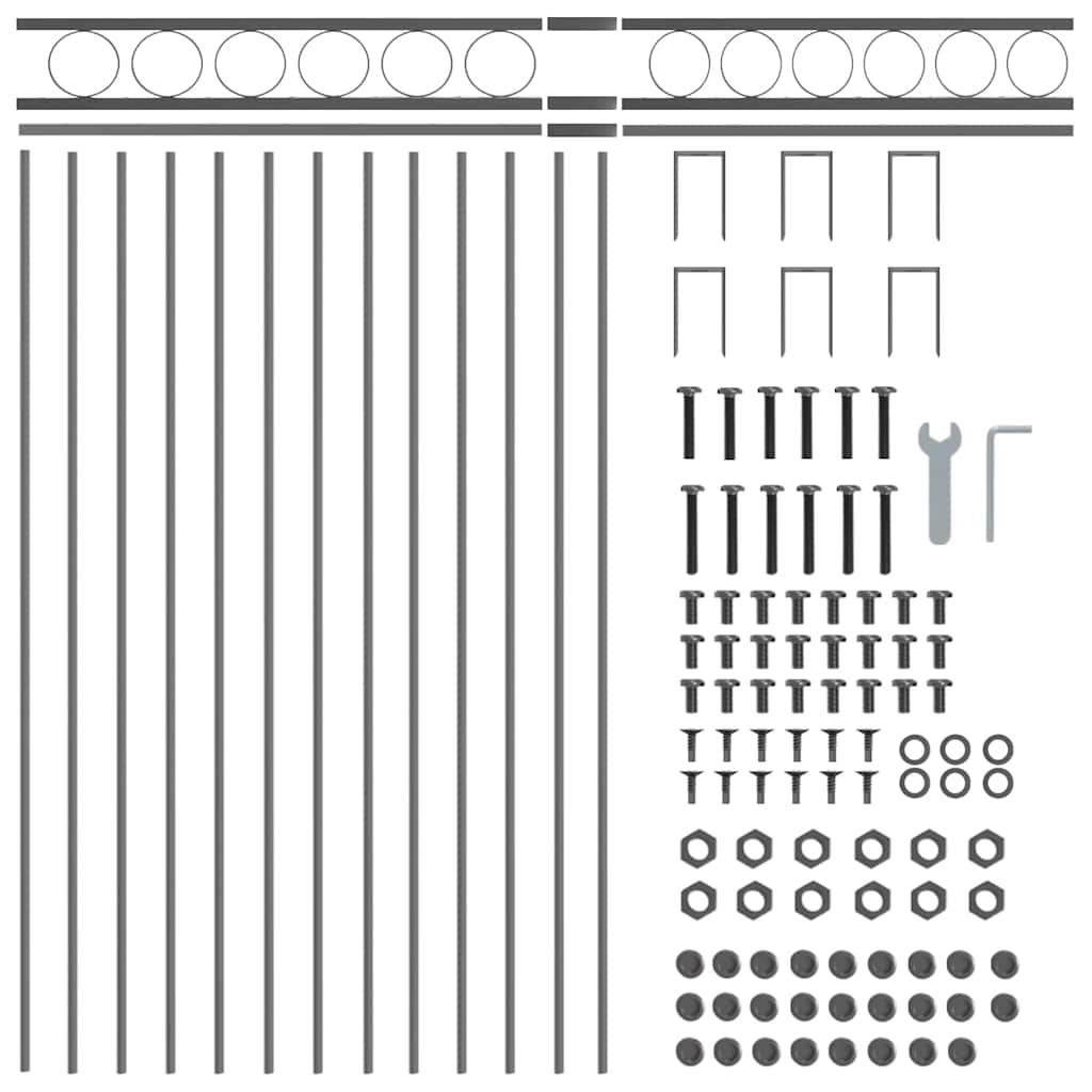 Garden Fence Grey Steel