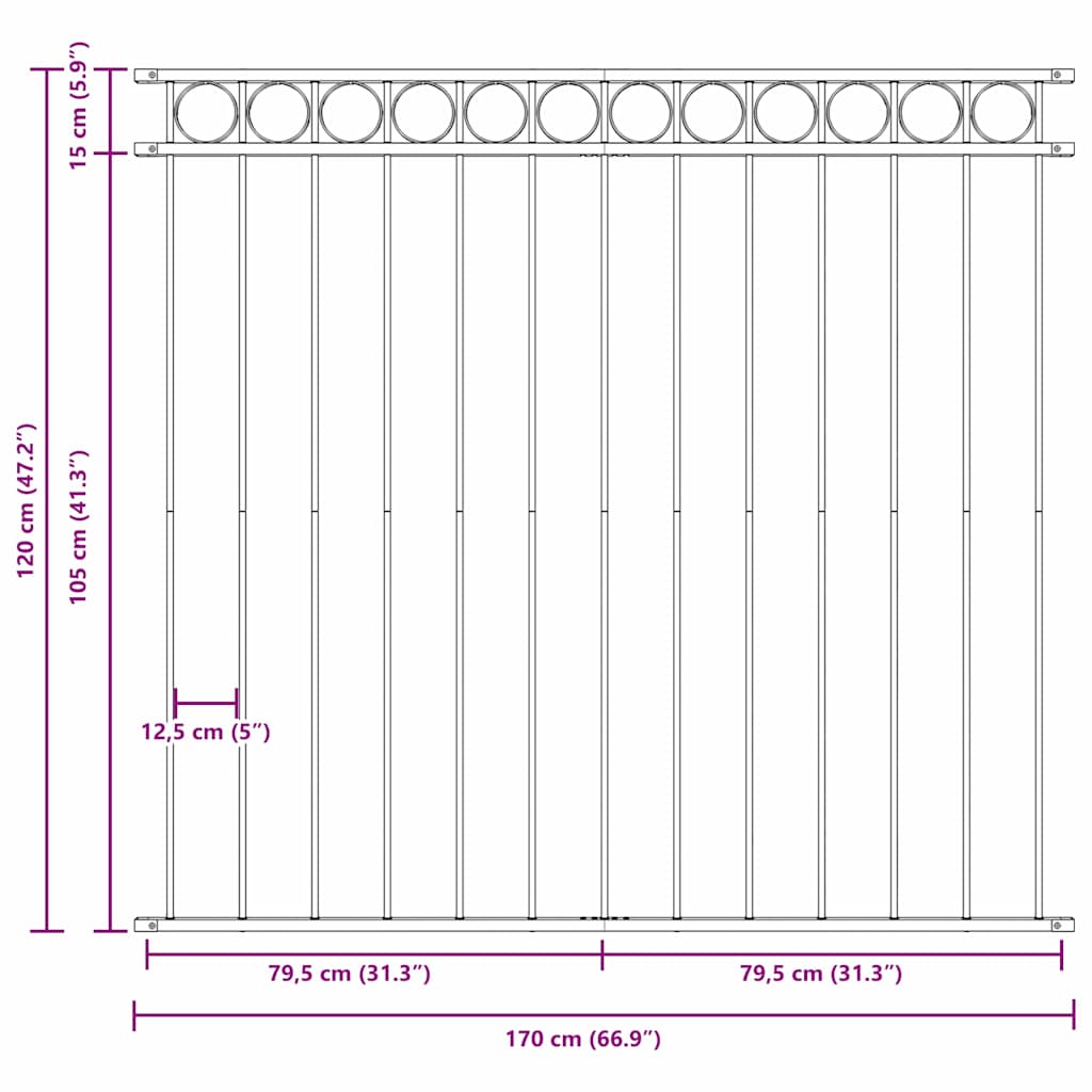 Garden Fence Grey Steel