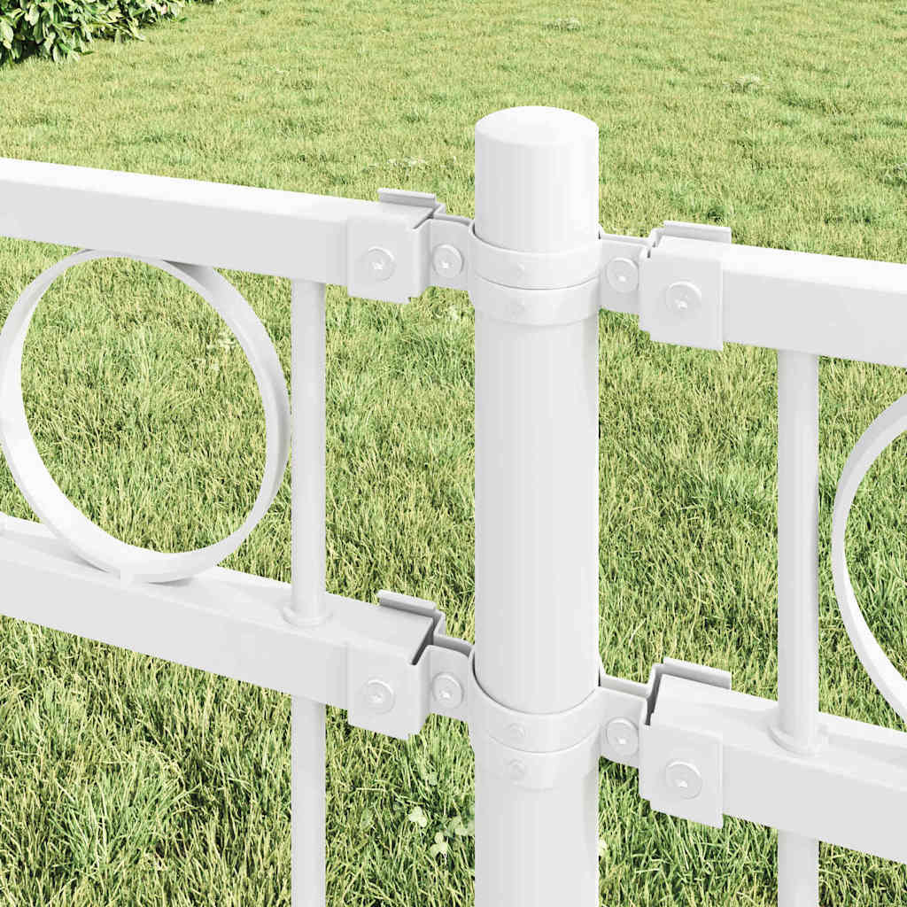 Garden Fence White Steel