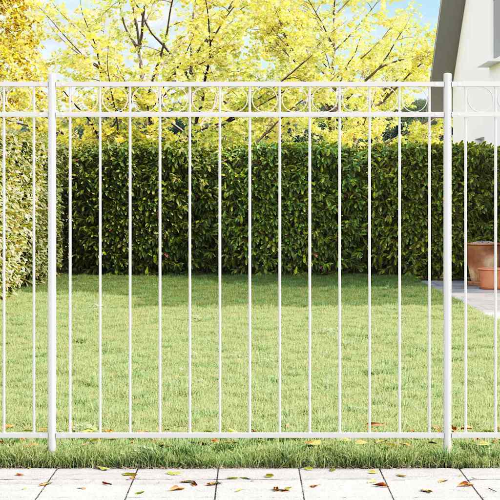 Garden Fence White Steel