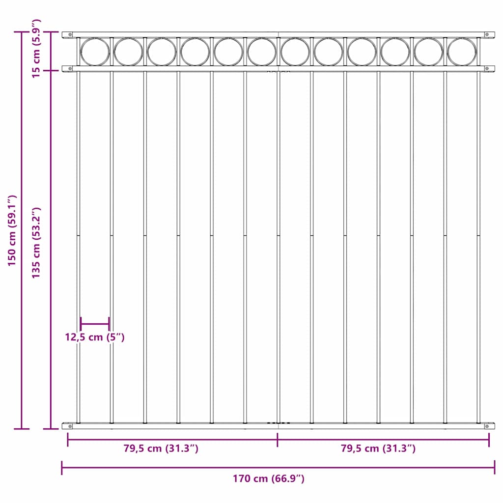 Garden Fence White Steel