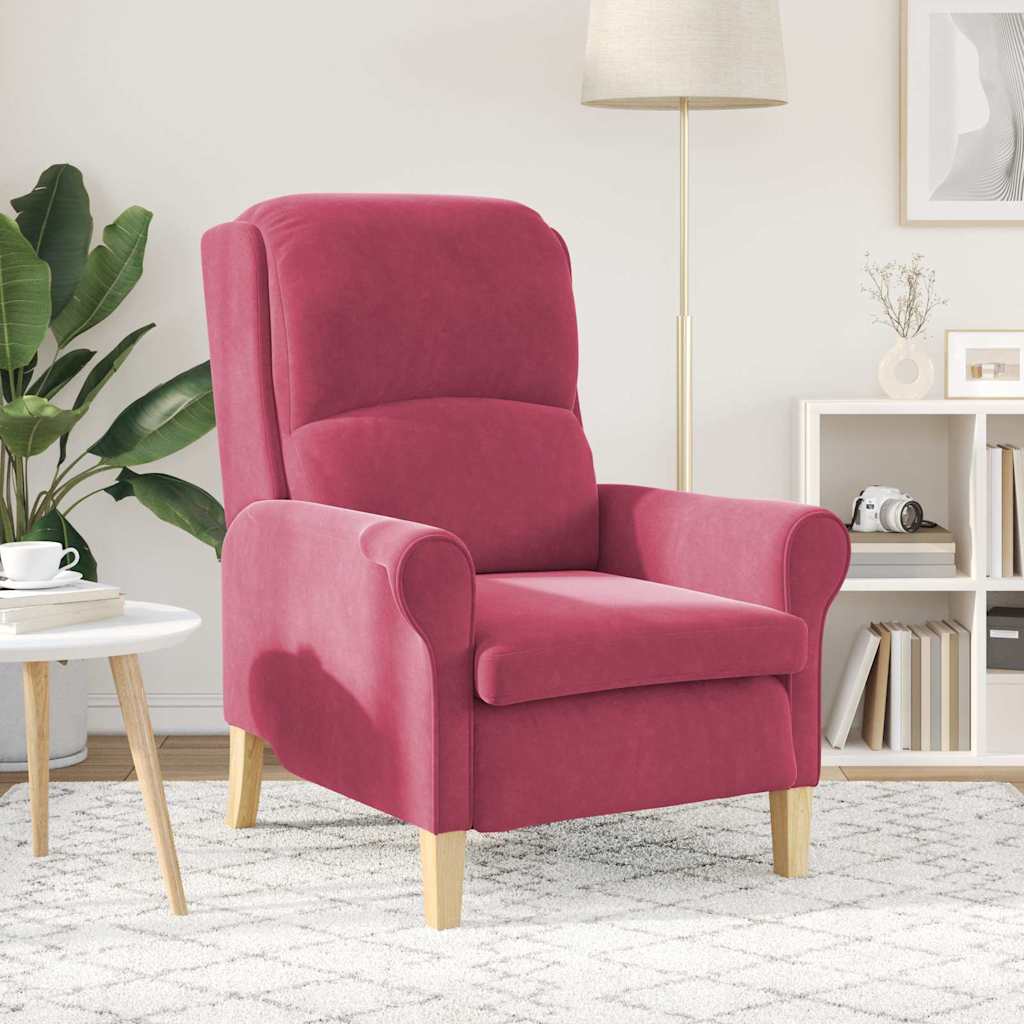 Armchair Wine red 76 x 94 x 102 cm Velvet