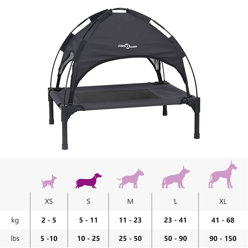 Dog Bed Black S Steel