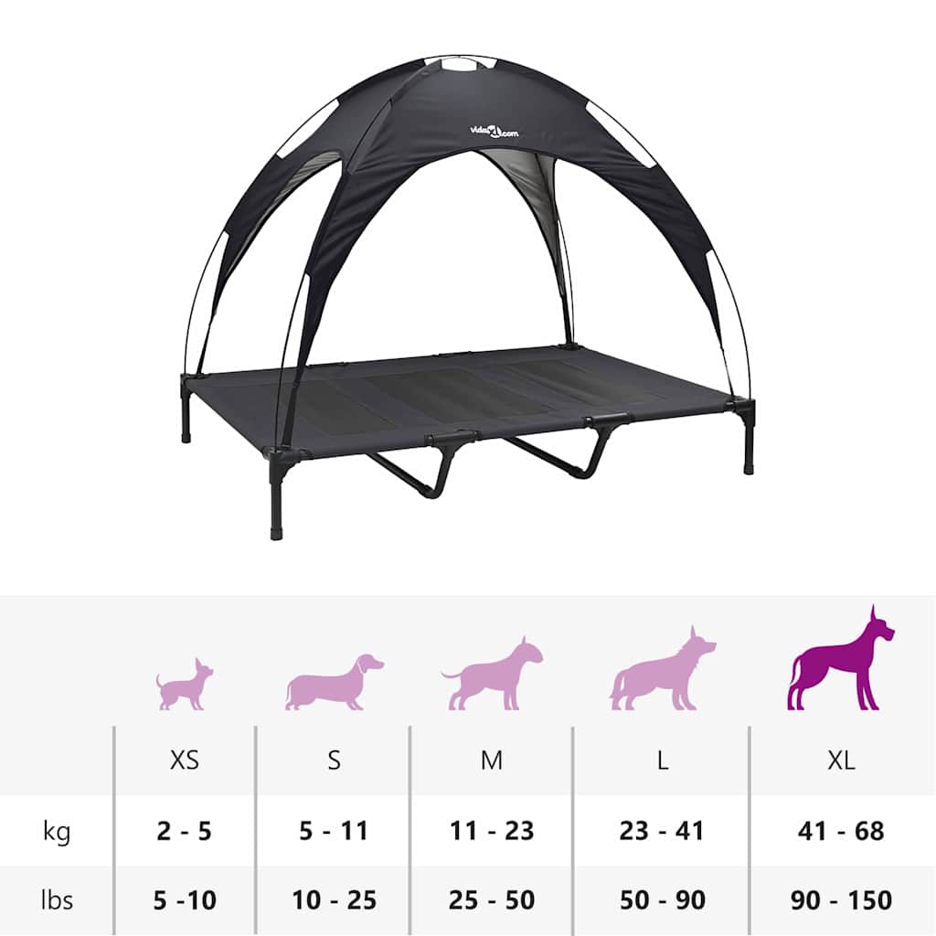 Dog Bed Black XL Steel
