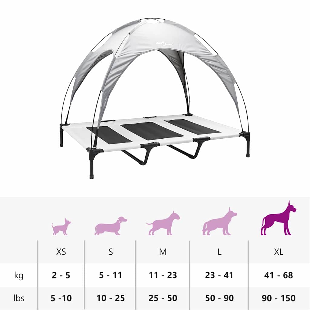 Dog Bed Silver Grey XL Steel
