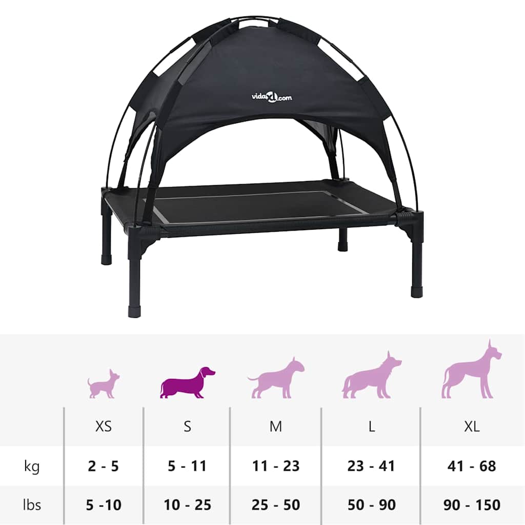 Dog Bed Black S Steel