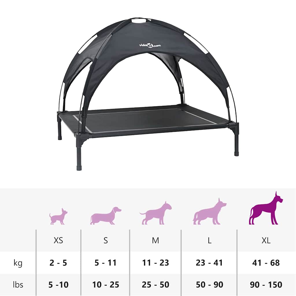 Dog Bed Black XL Steel