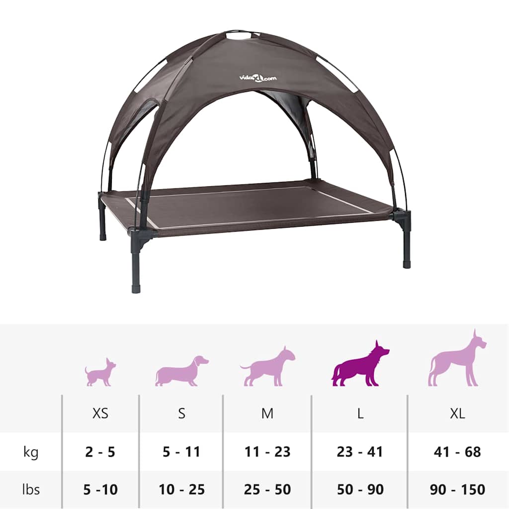 Dog Bed Brown L Steel