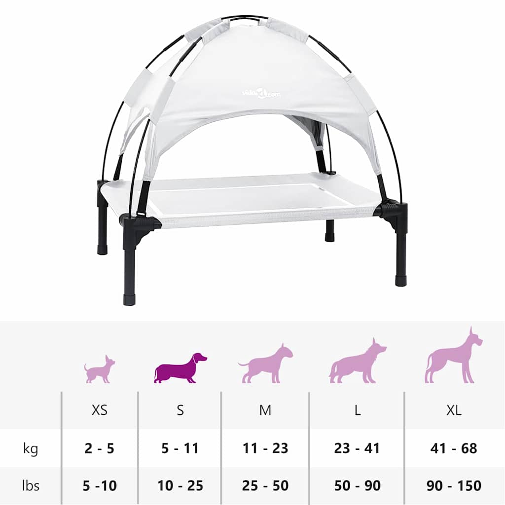Dog Bed Silver Grey S Steel