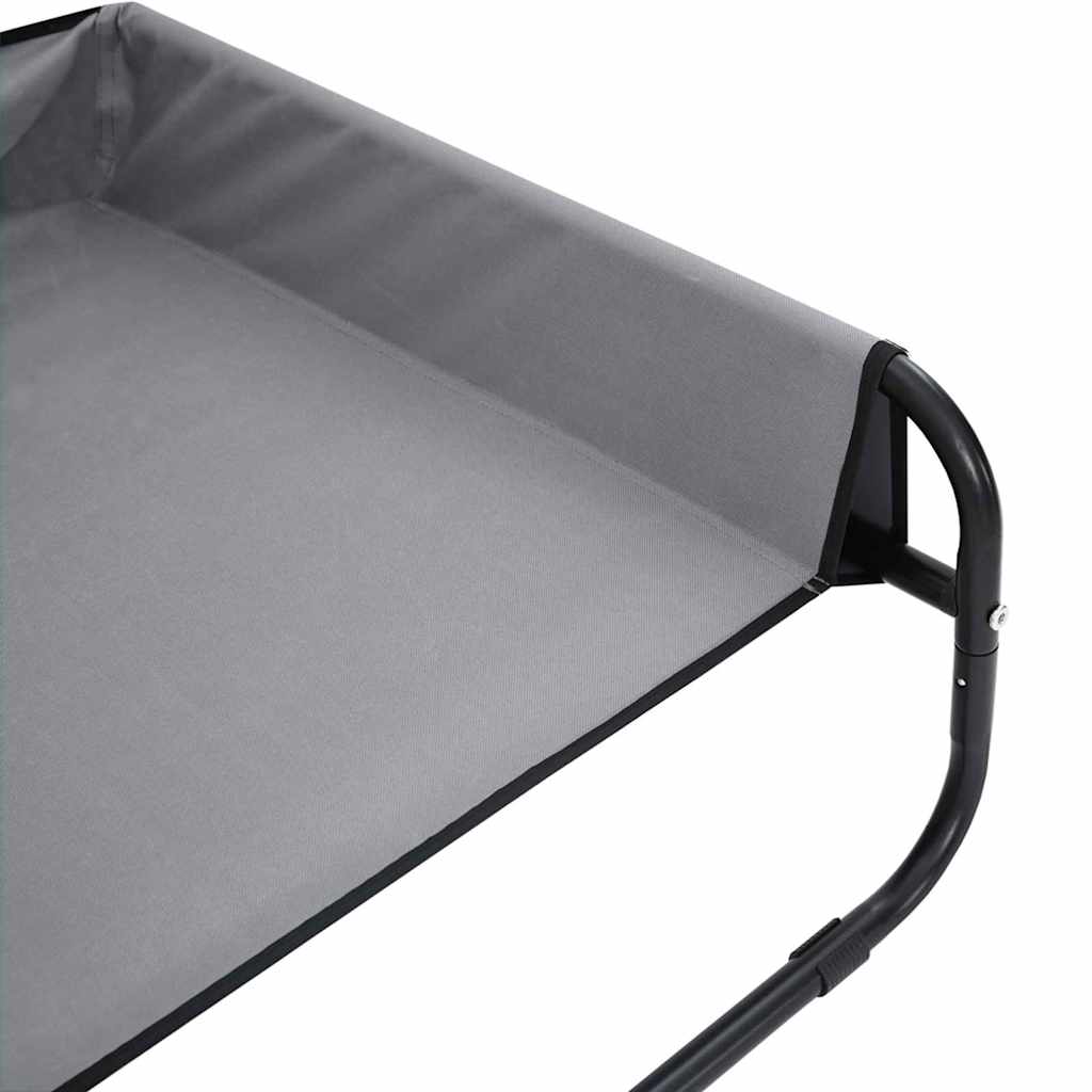 Dog Bed Light Grey L Oxford Fabric and Steel