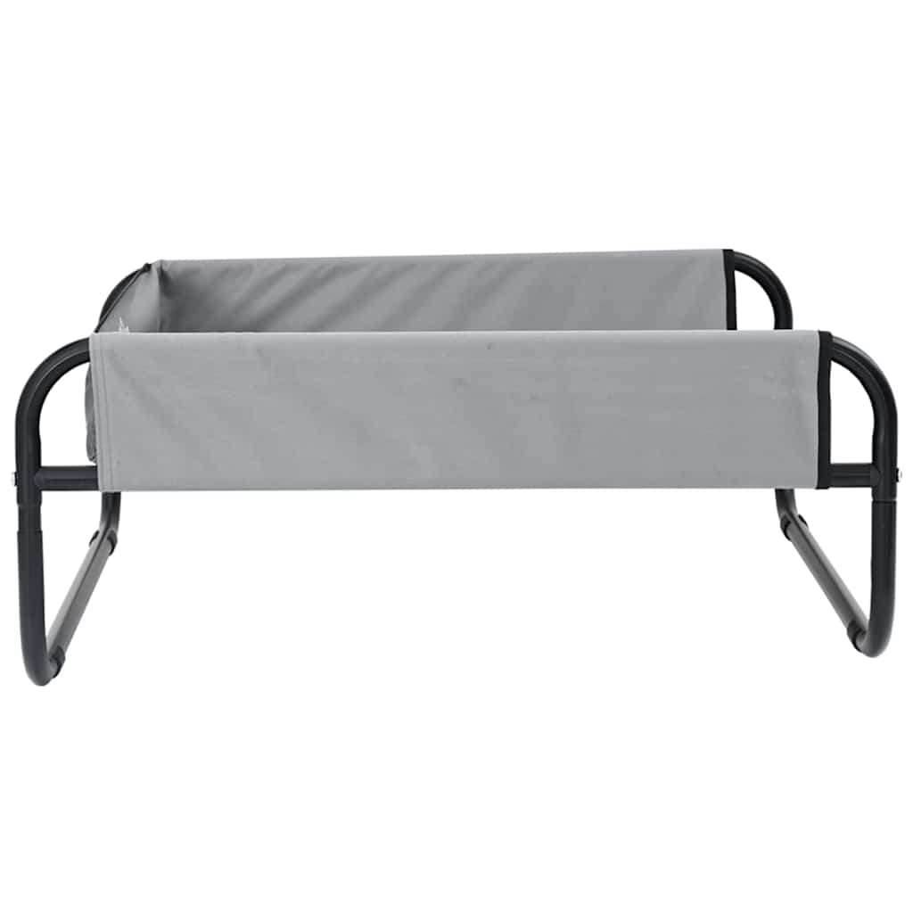 Dog Bed Light Grey L Oxford Fabric and Steel