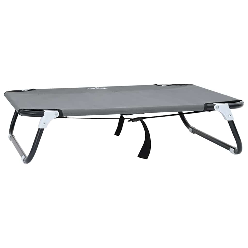 Dog Bed Light Grey M Oxford Fabric and Steel