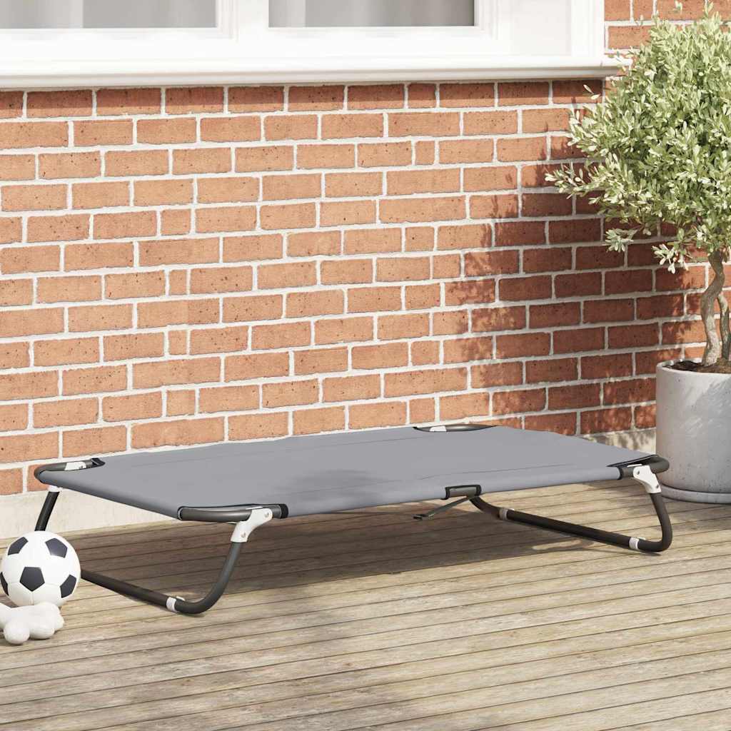 Dog Bed Light grey 90 x 55 x 18 cm Oxford Fabric and Steel