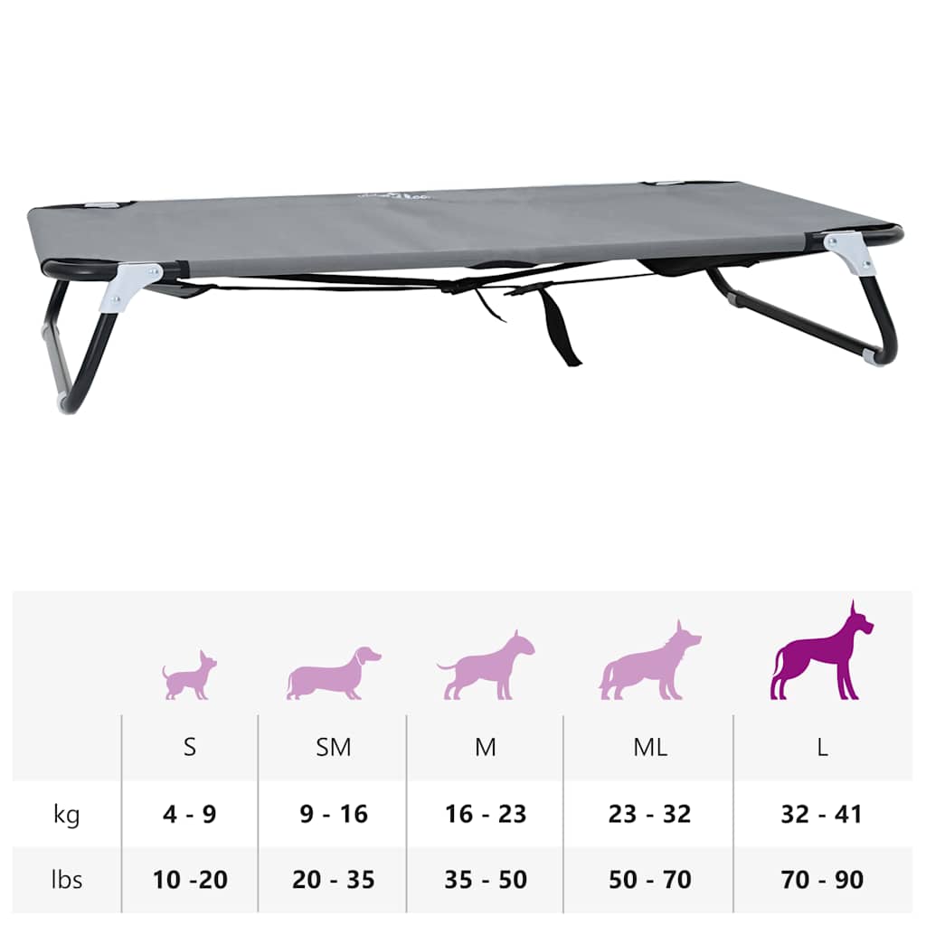 Dog Bed Light Grey 105 x 65 x 18 cm Oxford Fabric and Steel