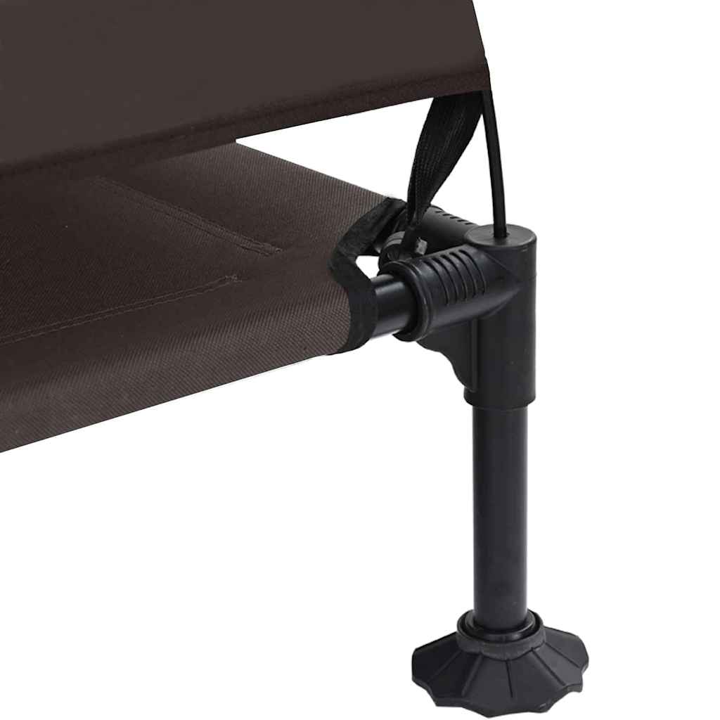 Raised Dog Bed Folding Brown 127 x 81 x 108 cm Fabric and Steel